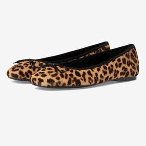 🖤NEW BIRDIES THE HUMMINGBIRD LEOPARD PRINT CALF HAIR BALLET FLATS 8.5